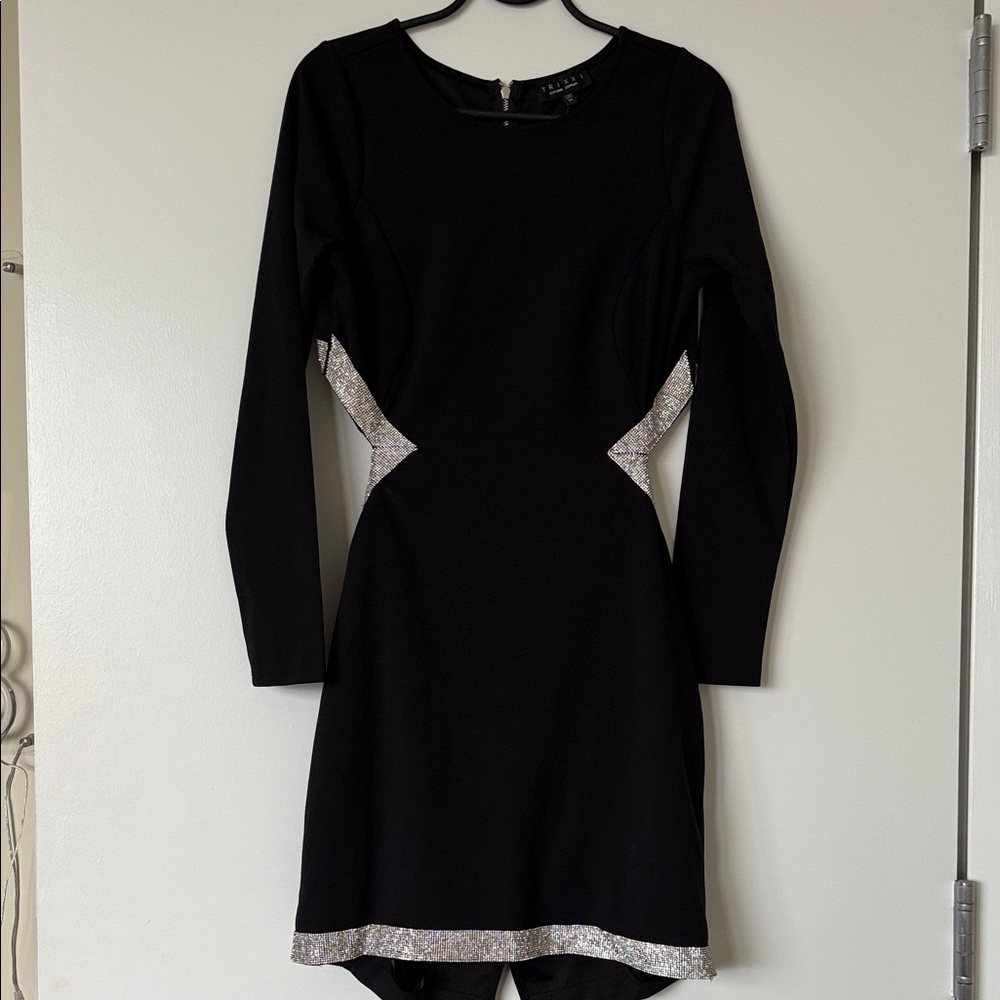 Open-back Black Dress with Crystal accents
